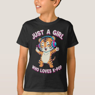 T-shirt Juste une fille qui aime K-Pop Tiger