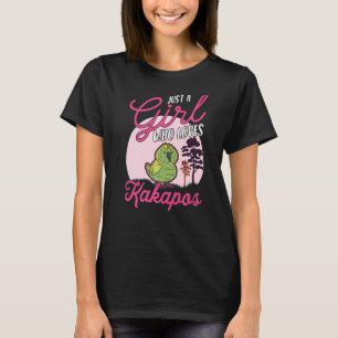 T-shirt Juste une fille qui aime Kakapos Night Parrot Kaka