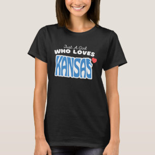 T-shirt Juste Une Fille Qui Aime Kansas Filles Mignonnes K