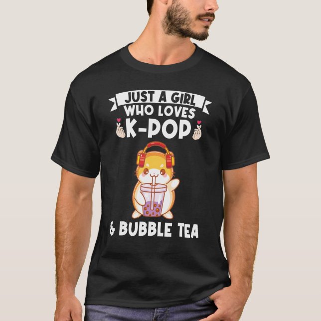 T-shirt juste une fille qui aime kpop & bubble tea Bubble  (Devant)