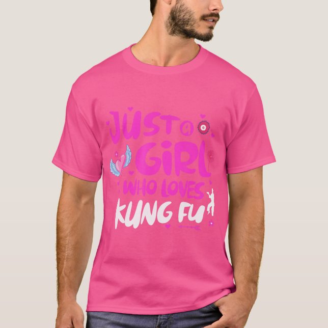 T-shirt Juste une fille qui aime Kung Fu (Devant)