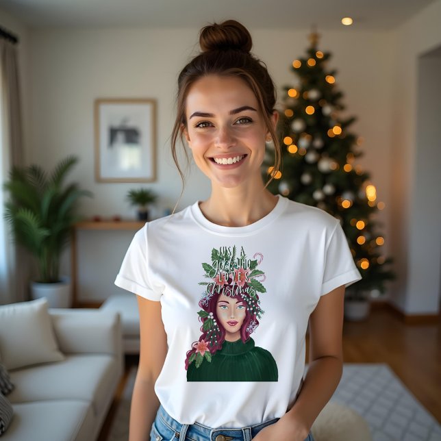 T-shirt Juste une fille qui aime la beauté de Noël (Just A Girl Who Loves Christmas Beauty T-Shirt)