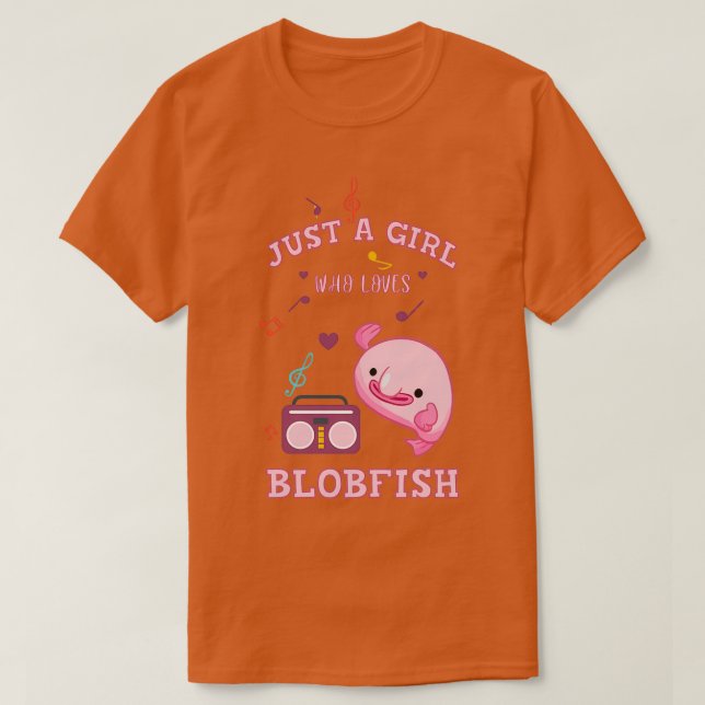 T-shirt juste une fille qui aime la blobfish unique illust (Design devant)