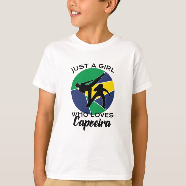 T-shirt juste une fille qui aime la capoeira (Devant)