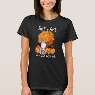 T-shirt Juste une fille qui aime la chute et chats automne
