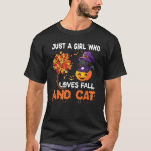 T-shirt Juste une fille qui aime la chute et le chat