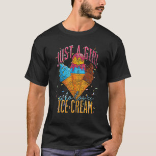 T-shirt Juste Une Fille Qui Aime La Crème De Glace Cône Ét