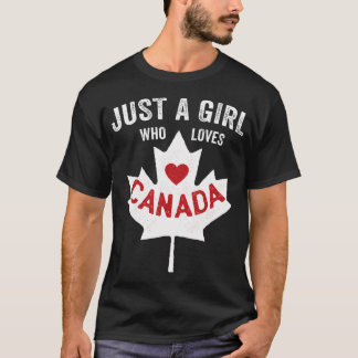 T-shirt Juste Une Fille Qui Aime La Fête Du Canada Jour De