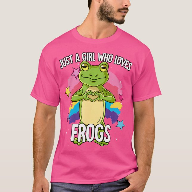 T-shirt Juste une fille qui aime la grenouille (Devant)