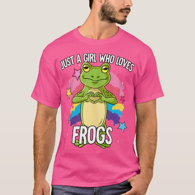 T-shirt Juste une fille qui aime la grenouille (Devant)