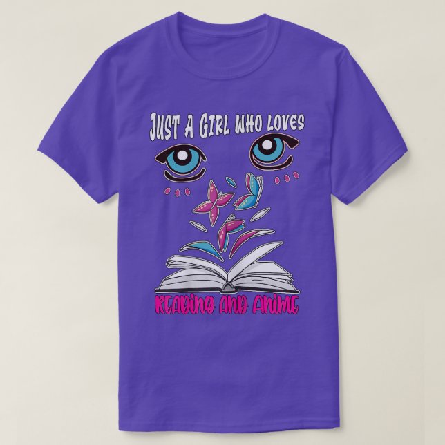 T-shirt Juste une fille qui aime la lecture et l'animation (Design devant)