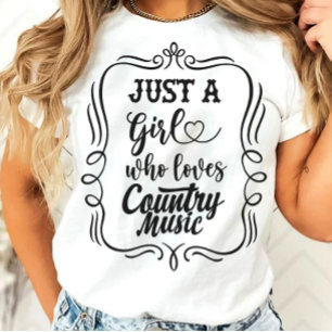 T-shirt Juste une fille qui aime la musique country