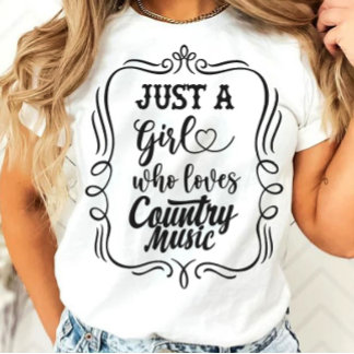 T-shirt Juste une fille qui aime la musique country