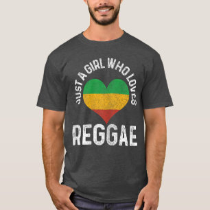 T-shirt Juste Une Fille Qui Aime La Musique Reggae Rastafa