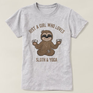 T-shirt Juste une fille qui aime la paresse et le yoga, dr