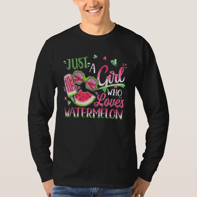 T-shirt Juste une fille qui aime la pastèque (Devant)