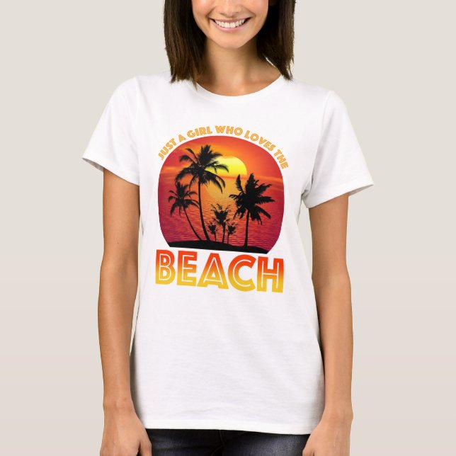 T-shirt Juste Une Fille Qui Aime La Plage (Devant)