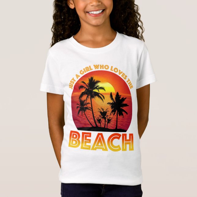 T-Shirt Juste Une Fille Qui Aime La Plage (Devant)