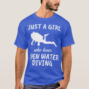 T-shirt Juste Une Fille Qui Aime La Plongée En Plein Air