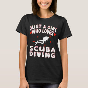 T-shirt Juste Une Fille Qui Aime La Plongée Sous-Marine
