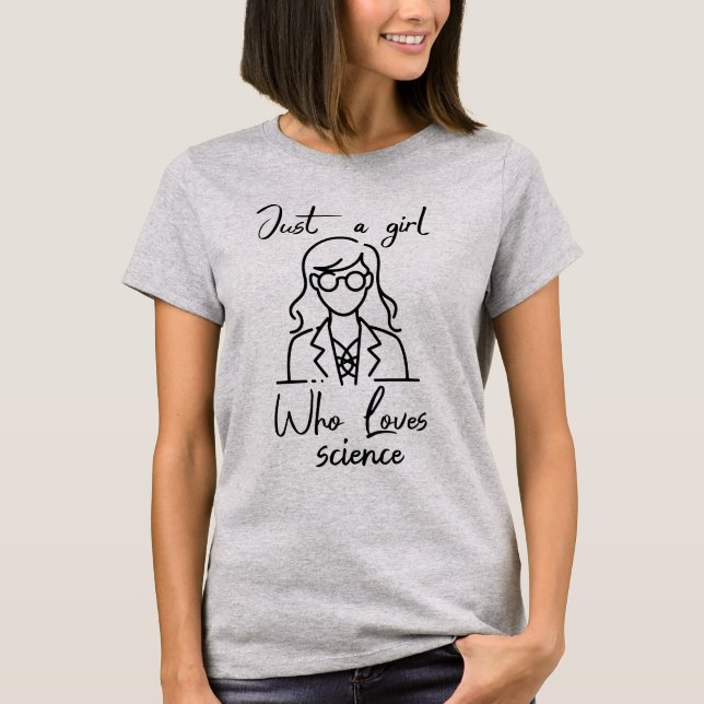 T-shirt Juste une fille qui aime la science (Devant)