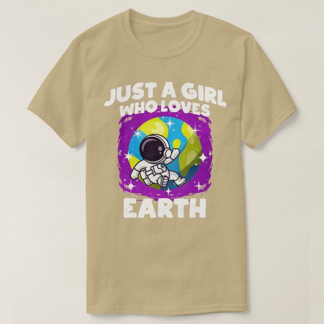 T-shirt Juste une fille qui aime la Terre (Design devant)