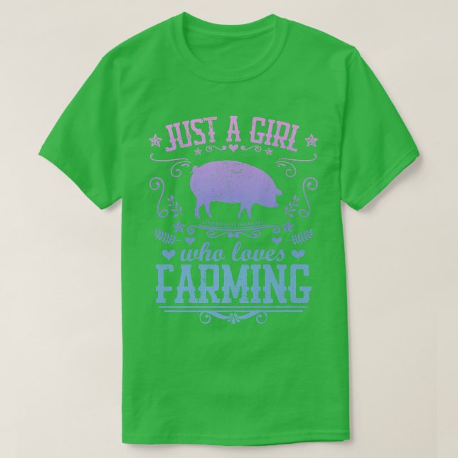 T-shirt JUSTE UNE FILLE QUI AIME L'AGRICULTURE Drôle Farme (Design devant)