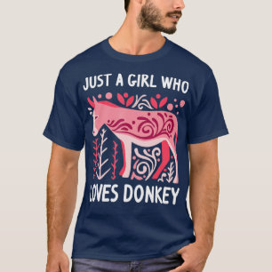 T-shirt Juste Une Fille Qui Aime L'Âne Drôle Femme Ferme A