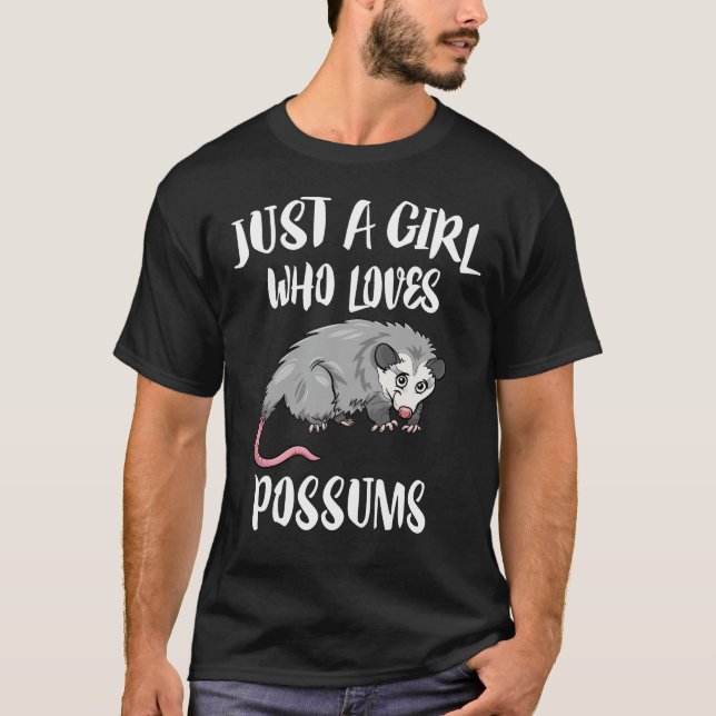 T-shirt Juste une fille qui aime l'animal Possum (Devant)