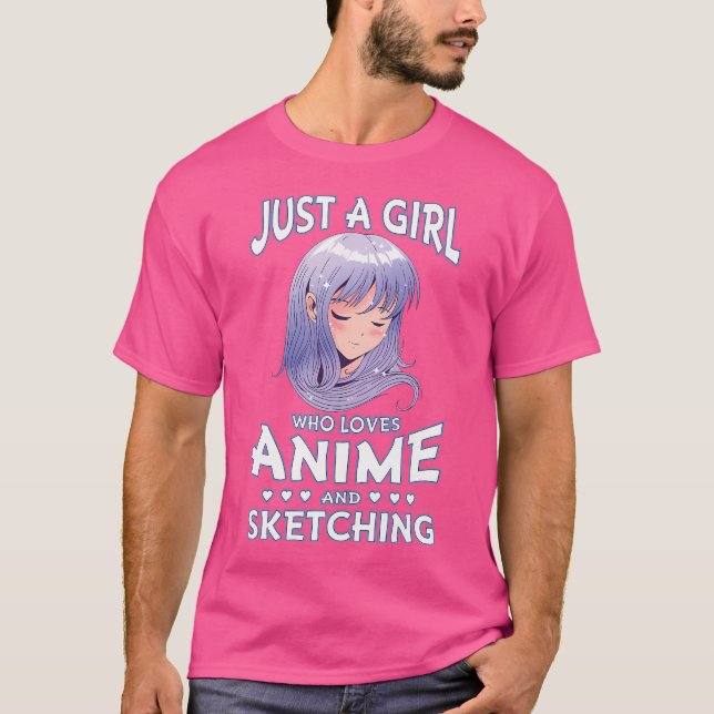 T-shirt Juste Une Fille Qui Aime L'Anime Et L'Ado Qui Croq (Devant)