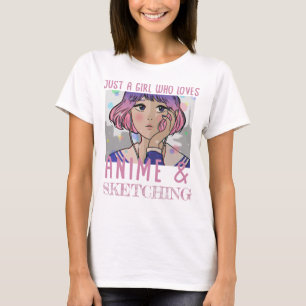 T-shirt Juste une fille qui aime l'anime et le dessin