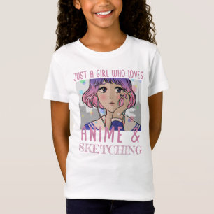 T-Shirt Juste une fille qui aime l'anime et le dessin