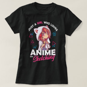 T-shirt Juste une fille qui aime l'anime et le dessin