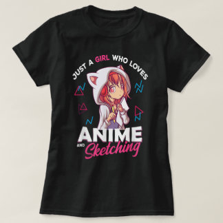 T-shirt Juste une fille qui aime l'anime et le dessin