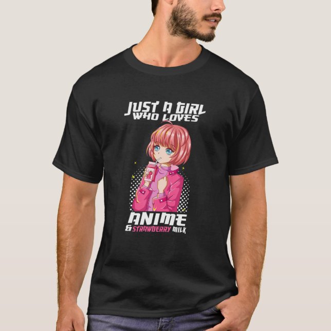 T-shirt Juste Une Fille Qui Aime L'Anime Et Le Lait De Fra (Devant)
