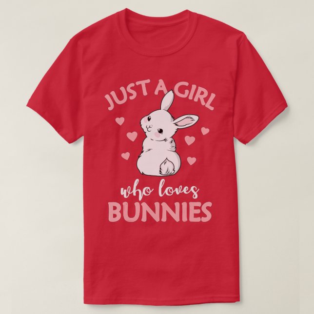 T-shirt Juste une fille qui aime lapins Idée cadeau lapin  (Design devant)