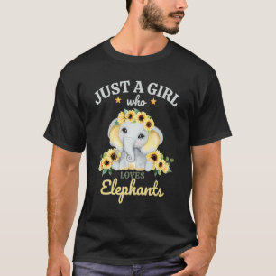T-shirt Juste une fille qui aime l'aquarelle éléphante Sun