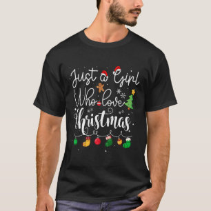 T-shirt Juste une fille qui aime l'arbre de Noël Chapeau r
