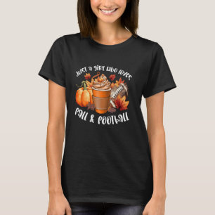 T-shirt Juste une fille qui aime l'automne et le football