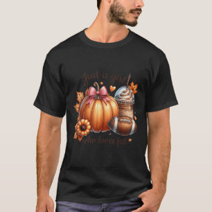 T-shirt Juste Une Fille Qui Aime L'automne Football Citrou