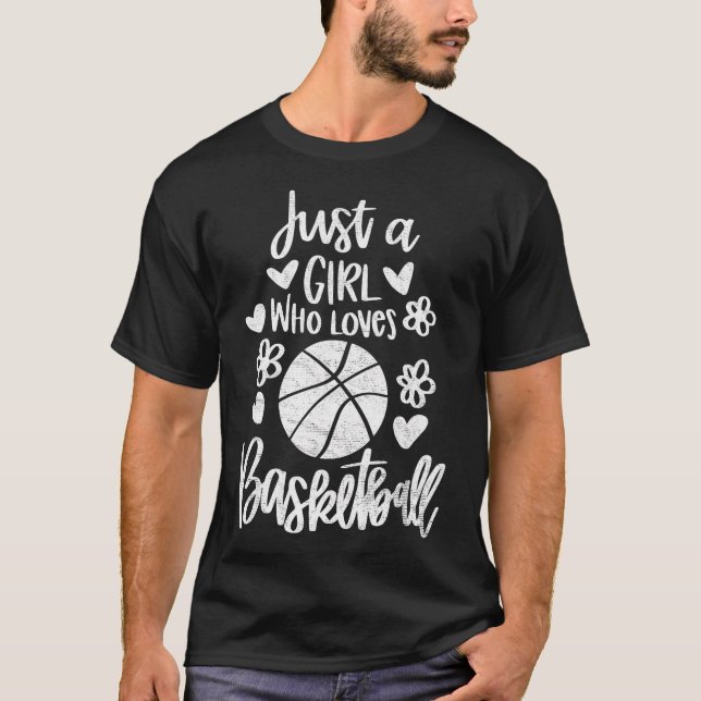 T-shirt Juste Une Fille Qui Aime Le Basket-Ball (Devant)