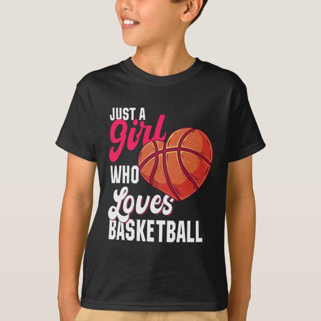 T-shirt Juste une fille qui aime le basket-ball fille fill (Devant)