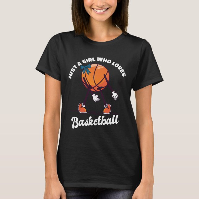 T-shirt Juste Une Fille Qui Aime Le Basketball - Fille De  (Devant)