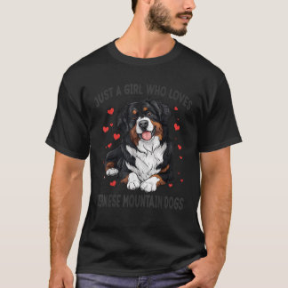 T-shirt Juste une fille qui aime le berner berner bernois 