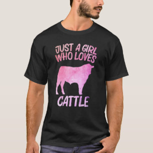 T-shirt Juste Une Fille Qui Aime Le Bétail Pour Les Femmes
