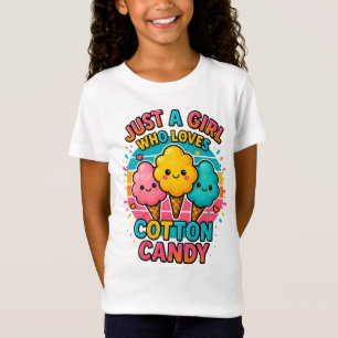 T-Shirt Juste une fille qui aime le bonbon de coton