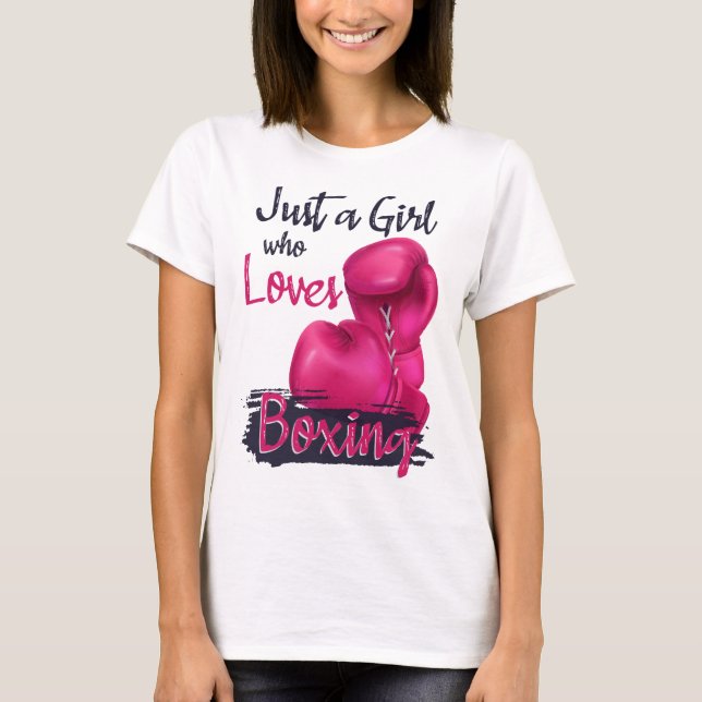T-shirt Juste une fille qui aime le BOXing (Devant)