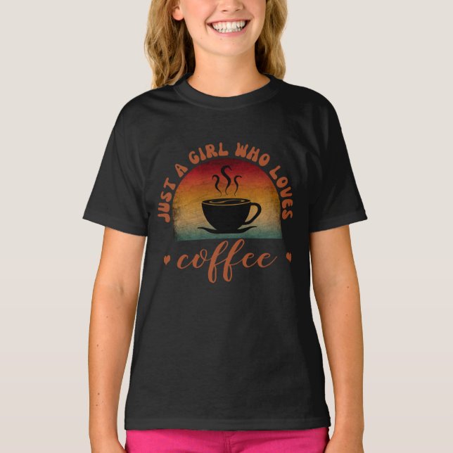 T-SHIRT JUSTE UNE FILLE QUI AIME LE CAFÉ  (Devant)