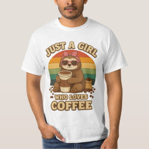 T-shirt Juste Une Fille Qui Aime Le Café Drôle Rétro Pares