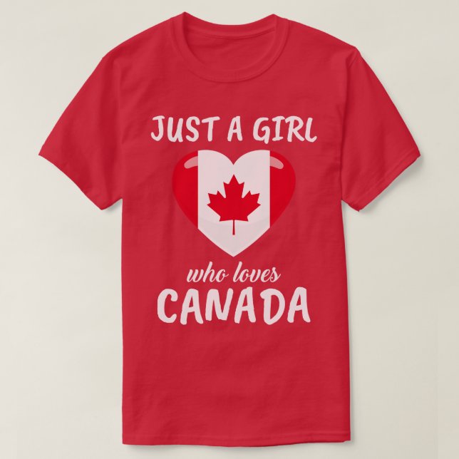 T-shirt Juste une fille qui aime le Canada (Design devant)